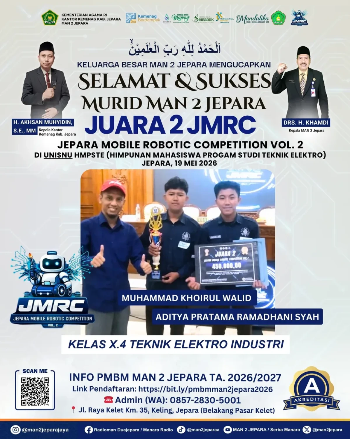 Juara 2 Lomba Jepara Mobile Robotic Competition (JMRC) 