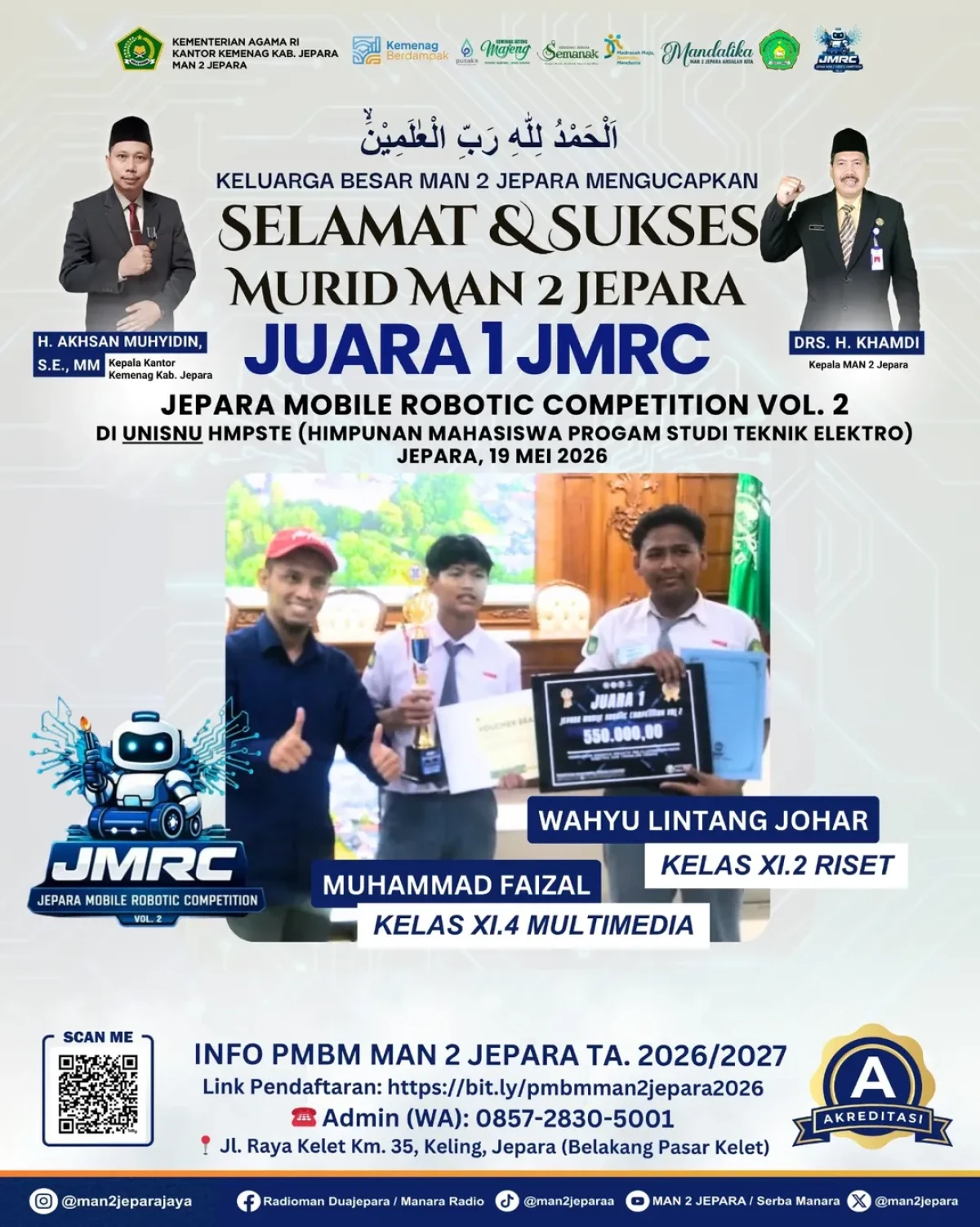 Juara 1 Lomba Jepara Mobile Robotic Competition (JMRC)